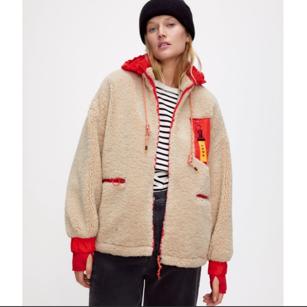 ZARA- PADDED FLEECE JACK - TEDDY BEAR - REVERSIBLE